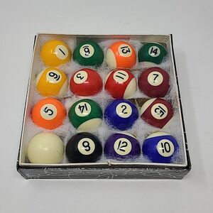 Vintage Billiard Balls 1 1/2 inch Ceramic Pool Balls